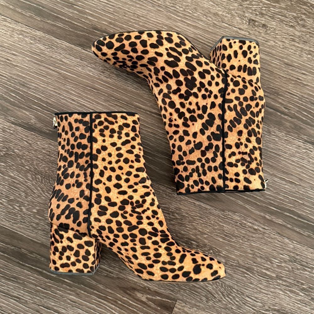 J. Crew Sadie ankle boots in leopard calf hair New